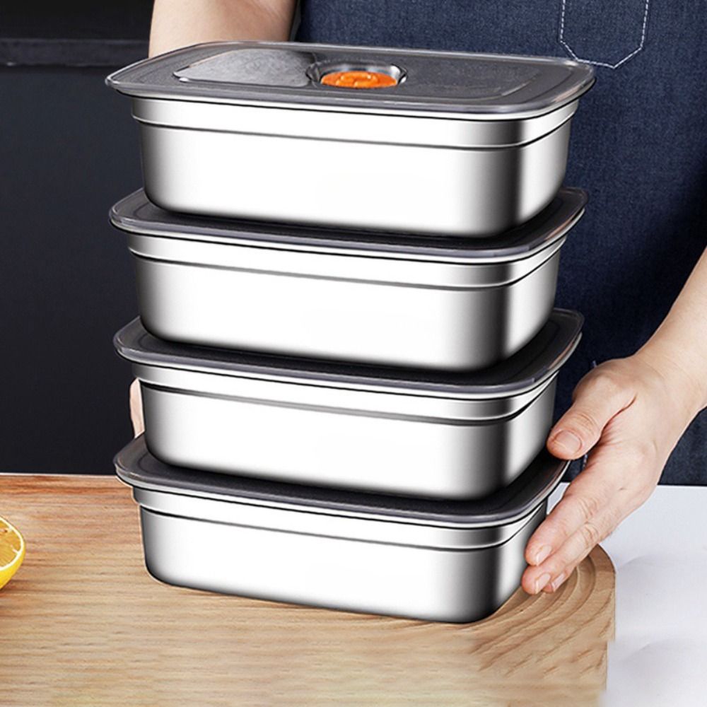 Outdoor Camping Fridge - Stainless Steel Camping Lunch Box Sealed