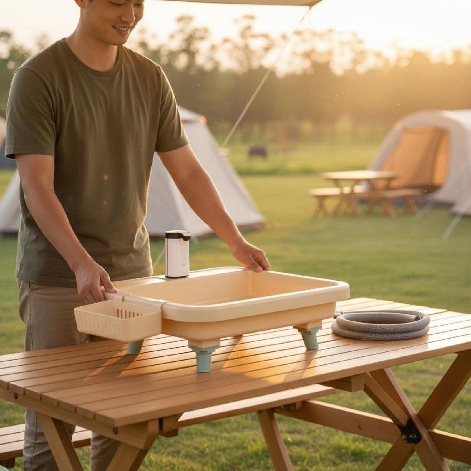 Outdoor Camping - Portable Camping Sink with Built-in Faucet