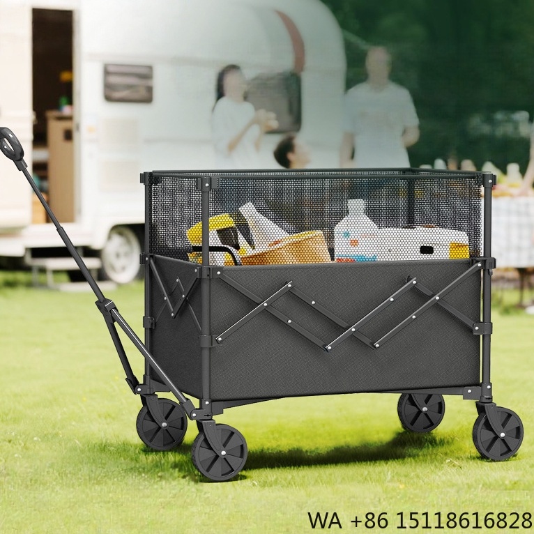 Outdoor Camping Wagon - Durable Rustproof Steel Frame Foldable Breathable