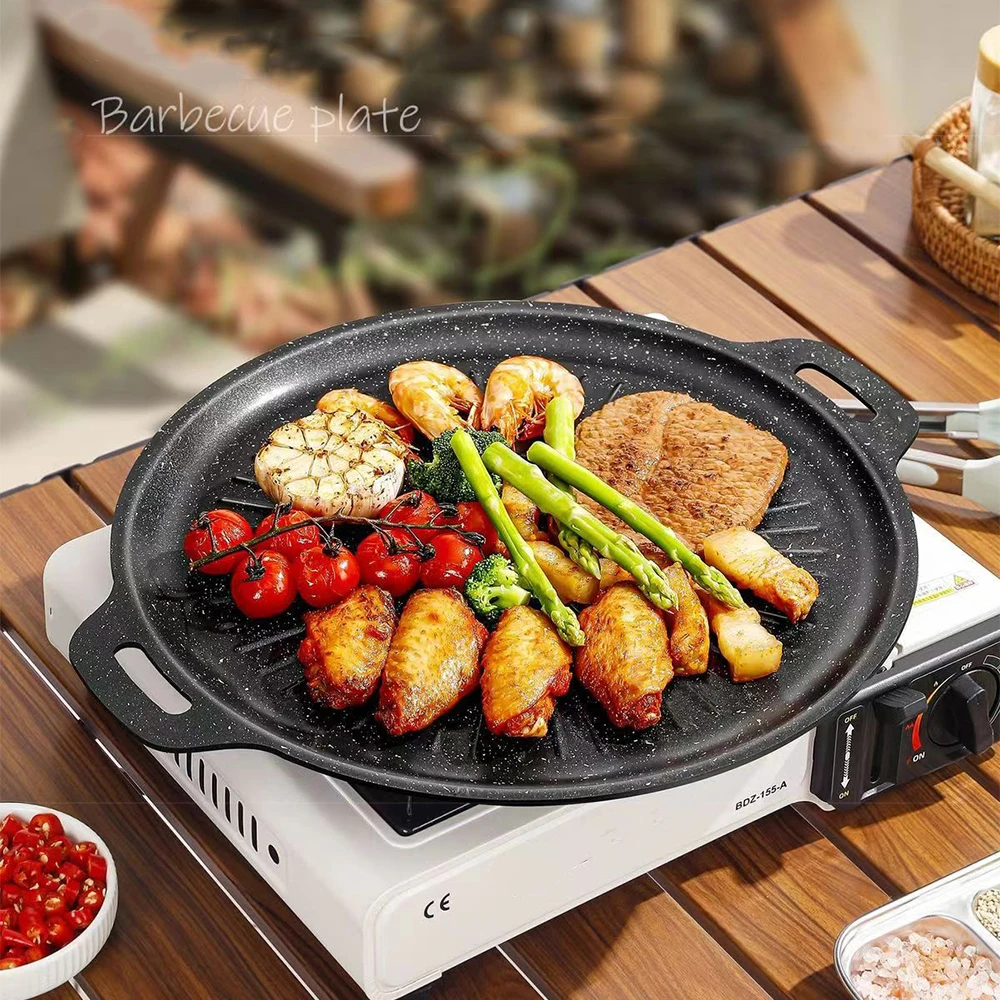 Outdoor Camping Kitchen - 34CM Outdoor BBQ Grill Pan Non