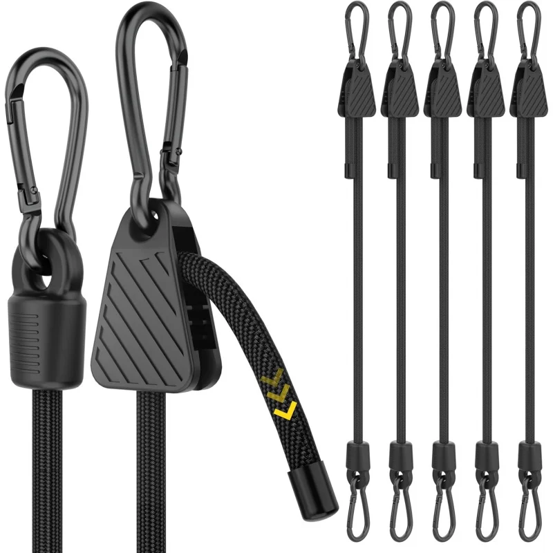 Outdoor Camping Extension Cord - 1-6PCS Adjustable Bungee Cord with Hooks