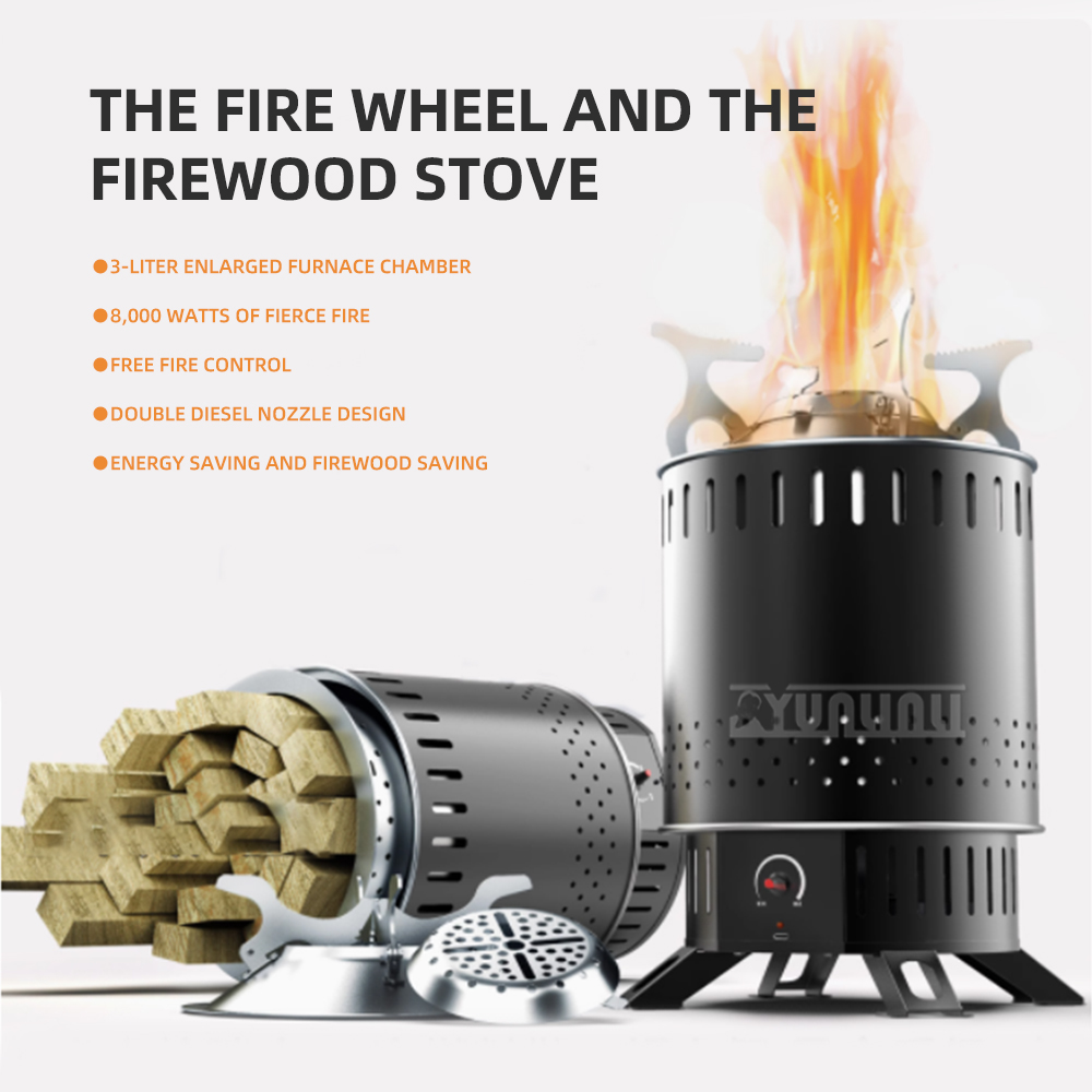 Outdoor Camping Wood Burning Stove - Windfire Wheels Outdoor Patio Wood-Burning Stove,