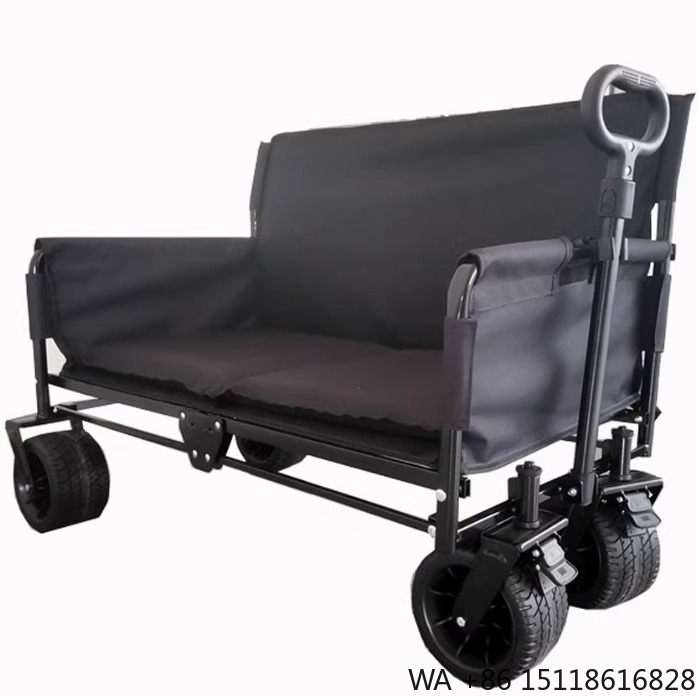 Outdoor Camping Wagon - JXFT Multifunctional Four-Wheel Metal Outdoor Folding