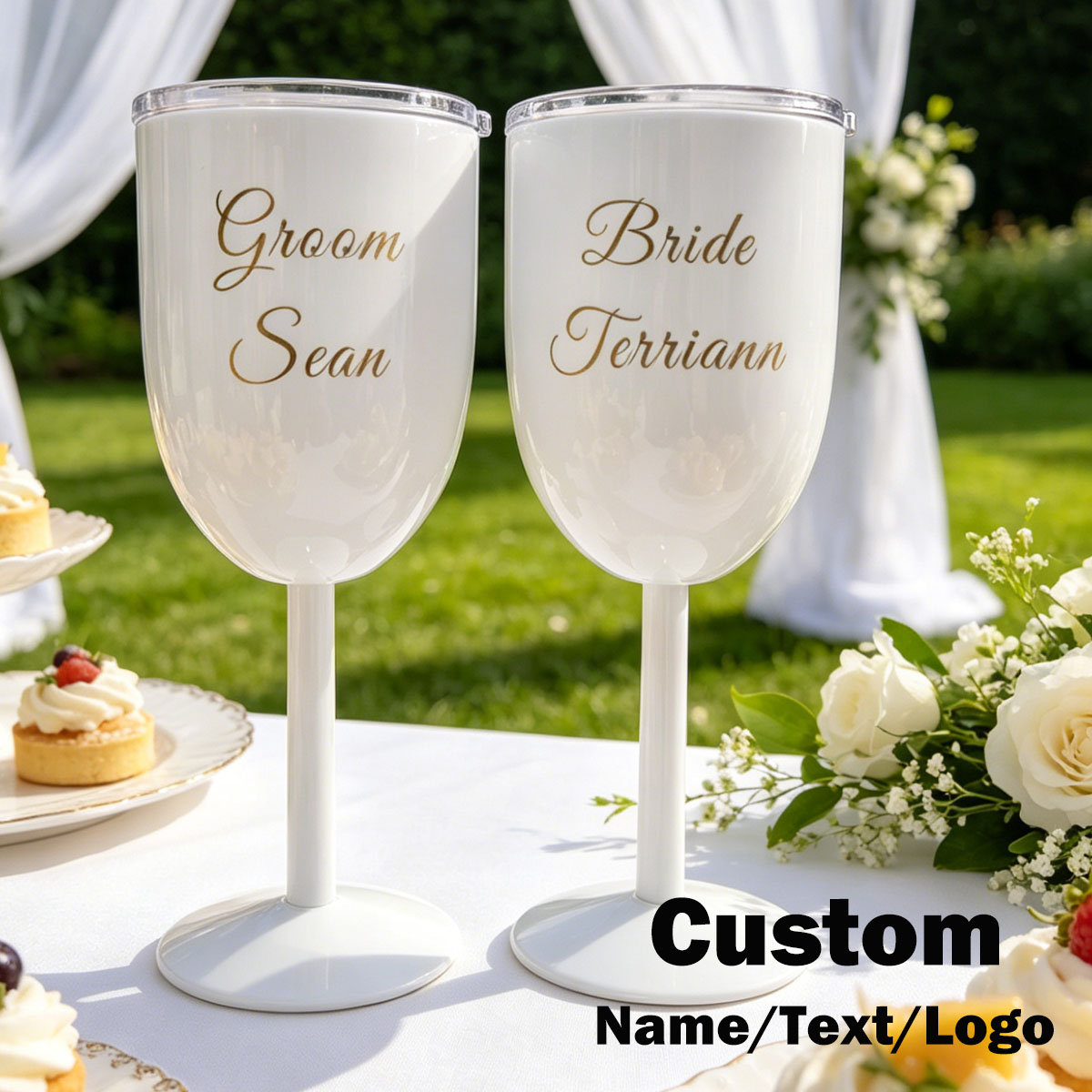 Outdoor Camping Direct - Custom Stainless Steel Wine Glasses 10oz