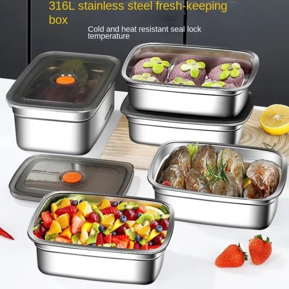 Outdoor Camping Fridge - Stainless Steel Camping Lunch Box Leak-proof