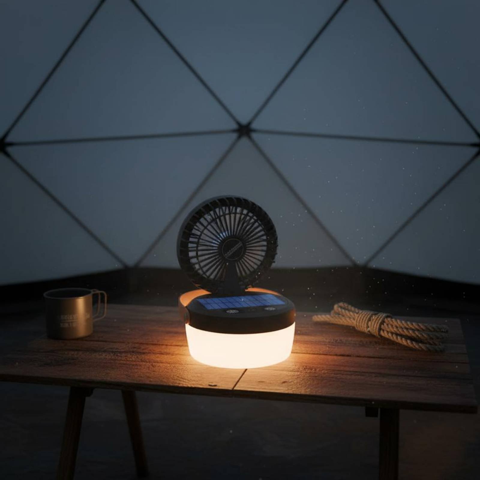 Outdoor Camping Fan - Solar Camping Fan Lantern Foldable Design