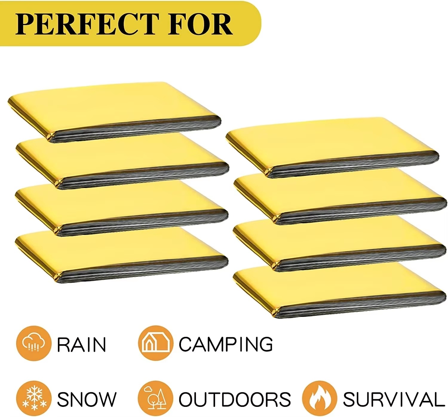 Emergency Mylar Blanket - 5-30Pc Outdoor Emergency Gold-Sliver Survival Blanket