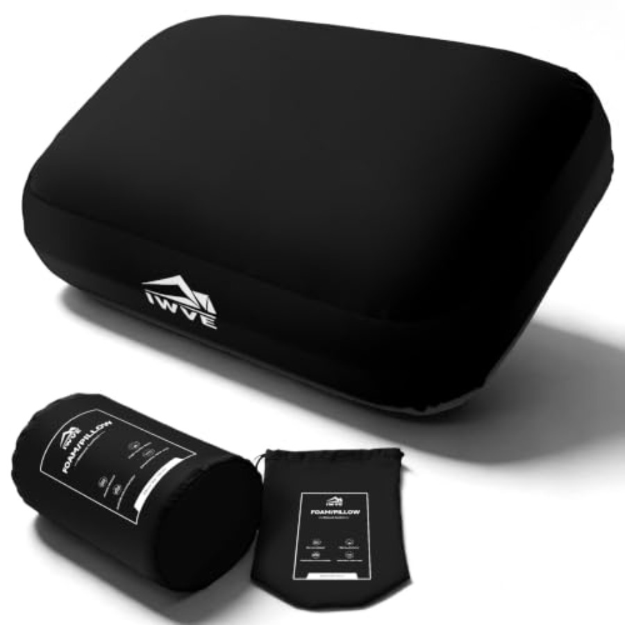 Camp Pillow Compressible - Thick Camping Memory Foam Pillow, Compressible