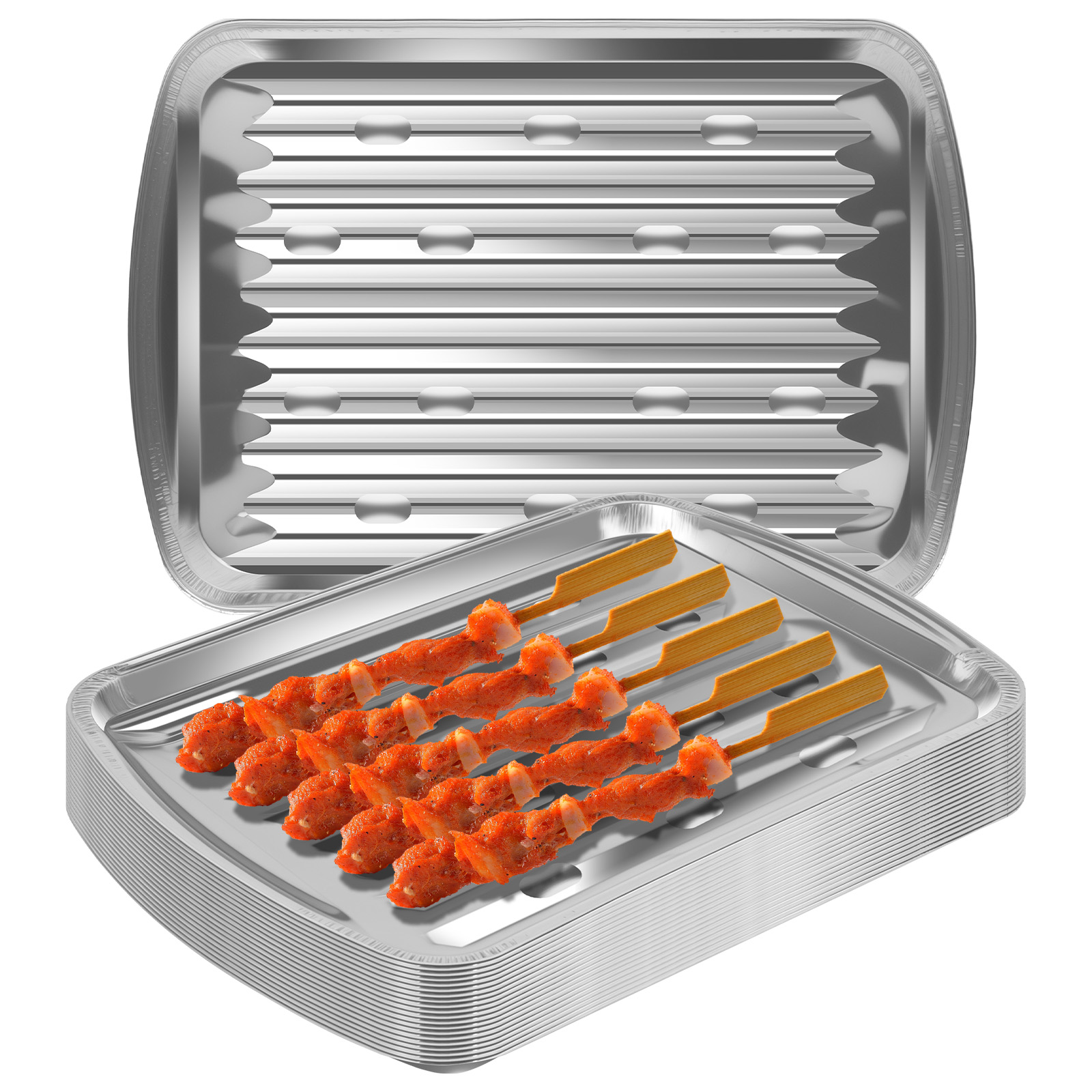 Outdoor Camping Kitchen - Aluminum Foil Trays Non-Stick Baking Pans