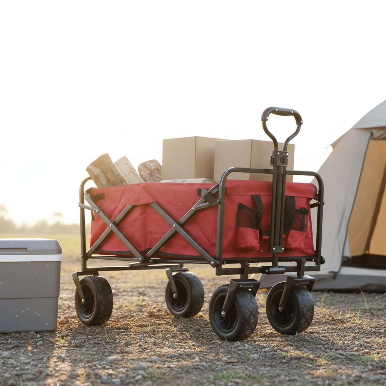 Outdoor Camping Trolley - Folding Wagon Foldable Camping Trolley Collapsible