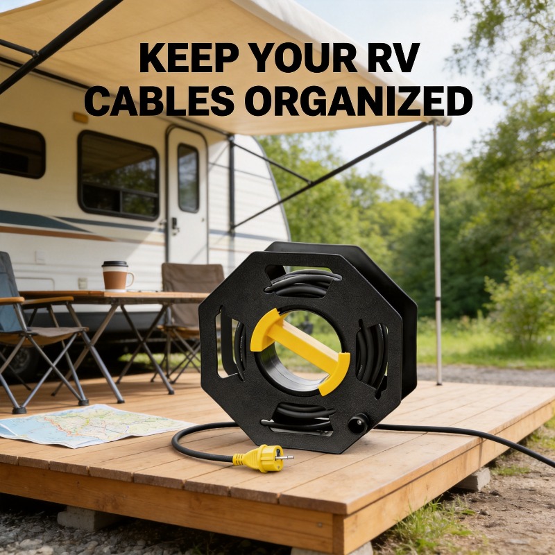 Outdoor Camping Extension Cord - Outdoor Cable Tidy Roll Stand Wire