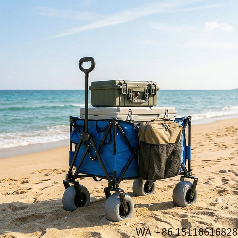 Foldable Metal Beach Wagon Qui - Outdoor Camping Wagon ulasan dan harga