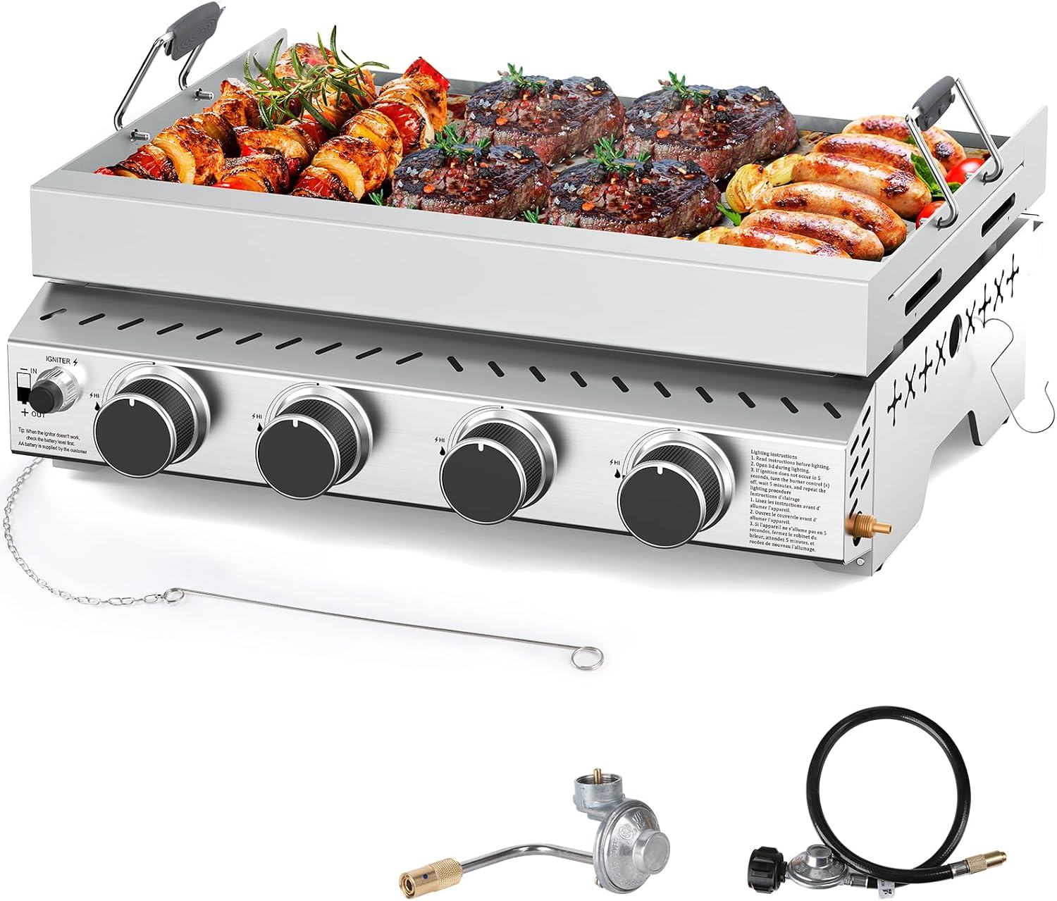 Portable 4 Burner Stainless St - Outdoor Camping Grill ulasan dan harga