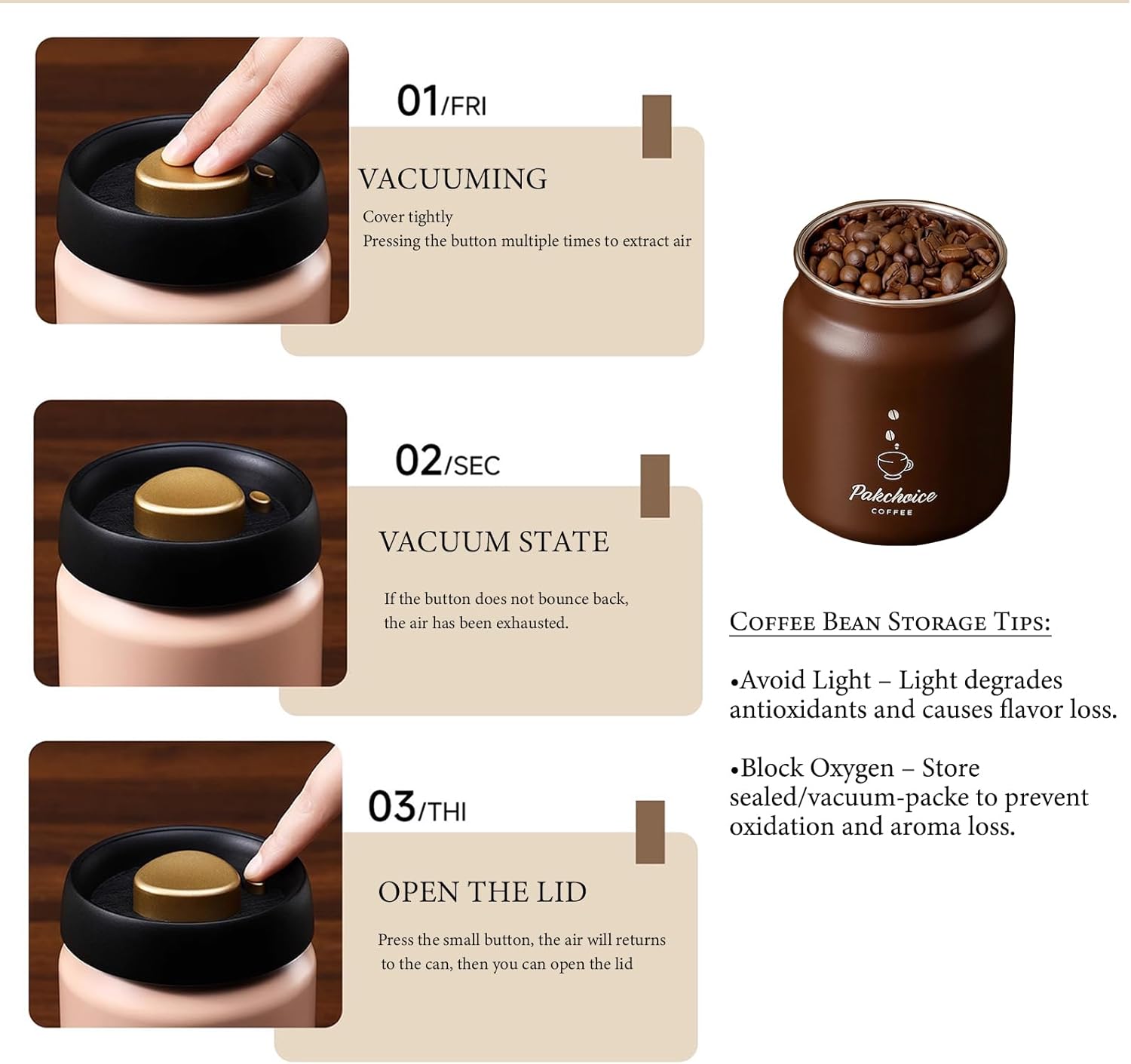 Vacuum Coffee Bean Storage Con - Bear Canister ulasan dan harga