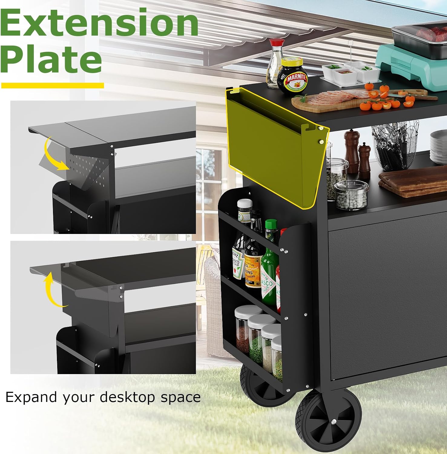 Outdoor Grill Cart Table With  - Outdoor Camping Kitchen ulasan dan harga