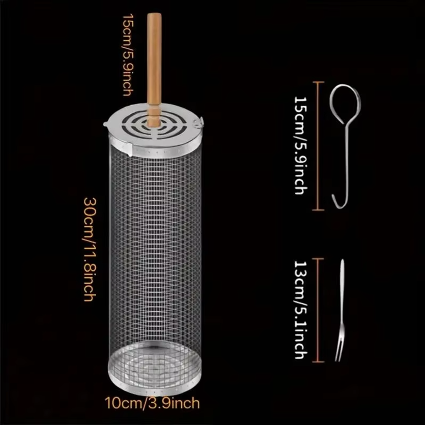 Round Barbecue Grill Basket Se - Outdoor Camping Grill ulasan dan harga