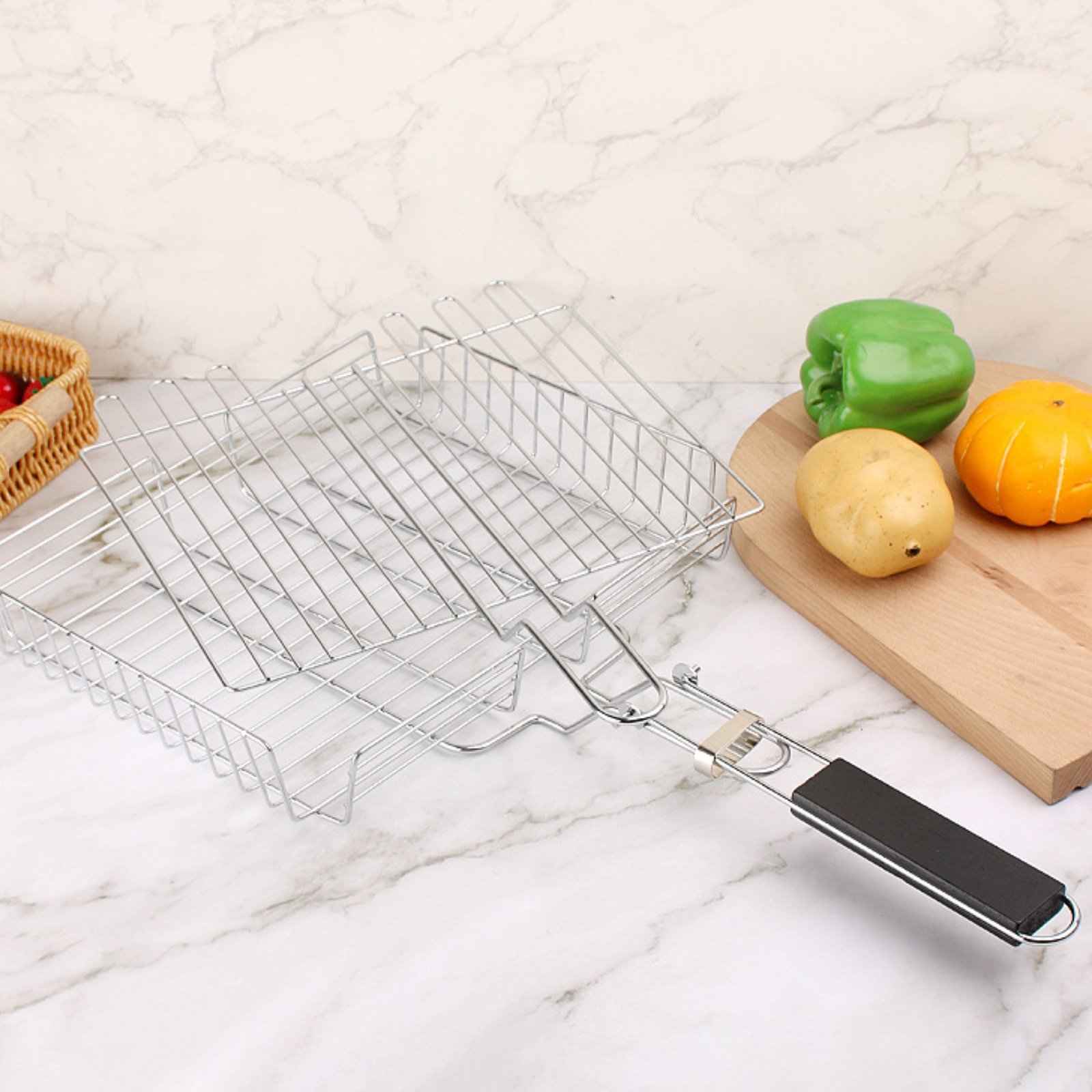 Wood Handle Grill Basket Porta - Outdoor Camping Direct ulasan dan harga