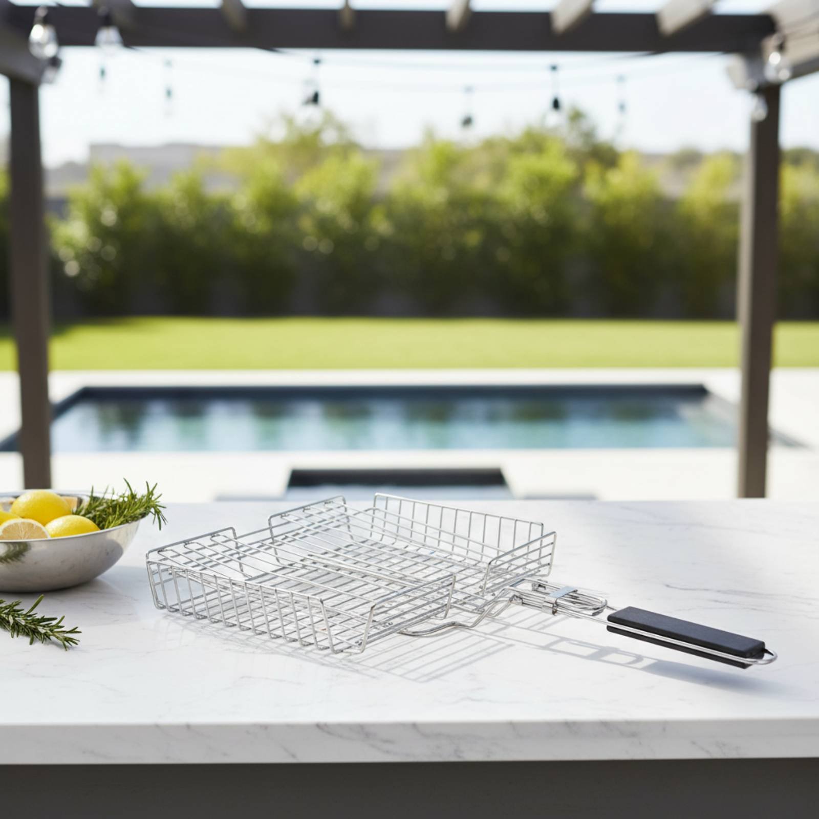 Wood Handle Grill Basket Porta - Outdoor Camping Direct ulasan dan harga