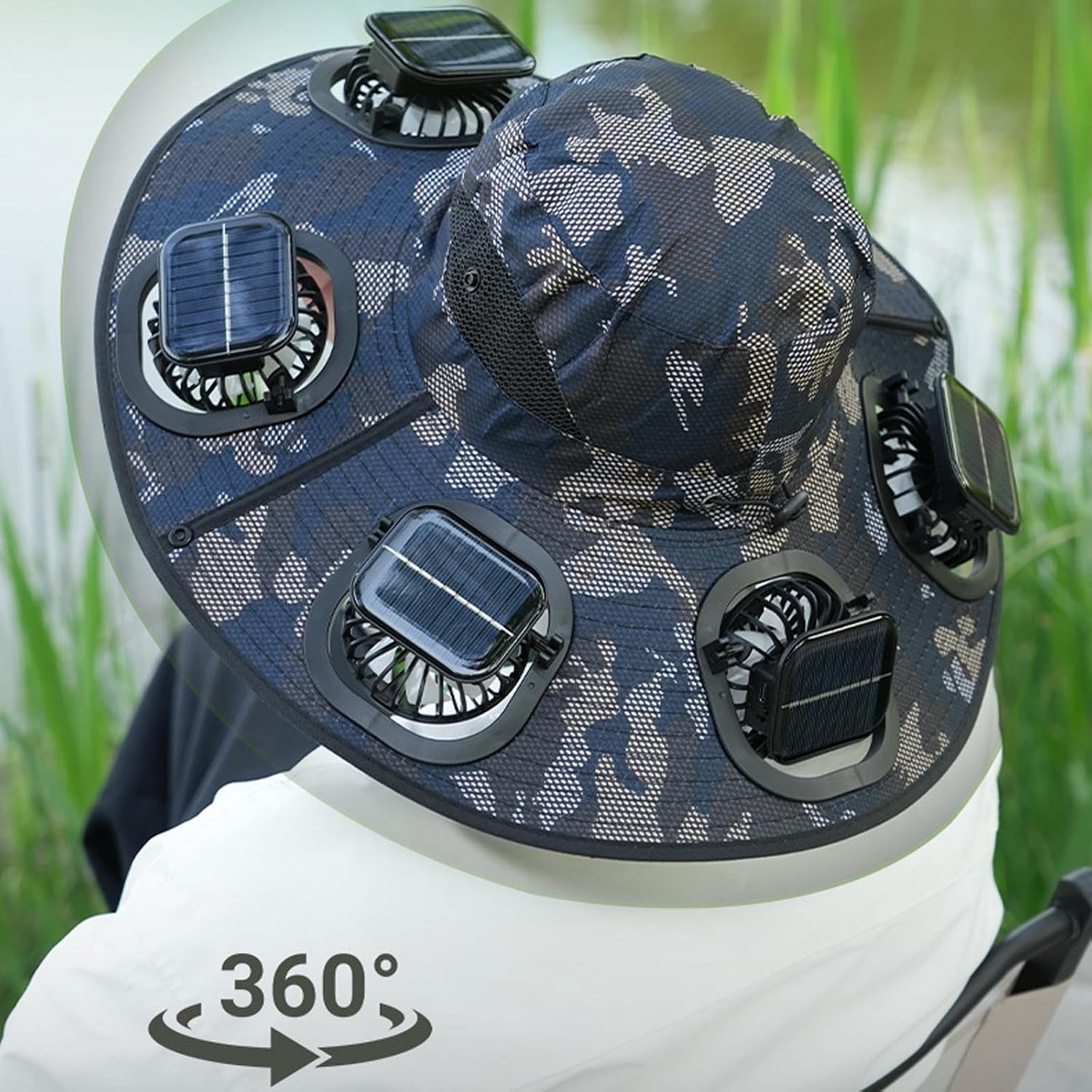 Hot 6 Fans Solar Fan Hat Breat - Outdoor Camping Fan ulasan dan harga