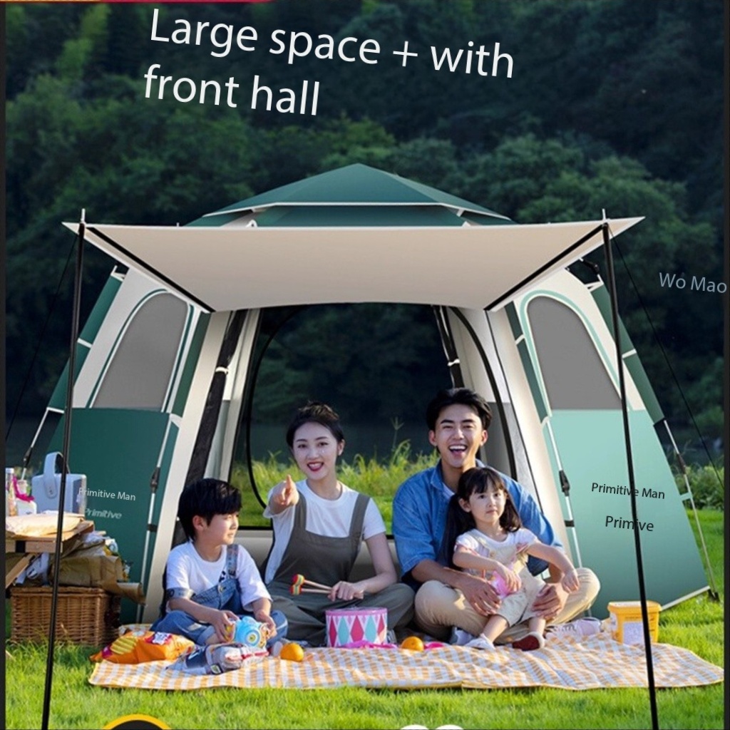 캠핑용품 땡처리 6-8 Person Camping Eq - Outdoor Camping Automatic Quick Opening Tent ulasan dan harga