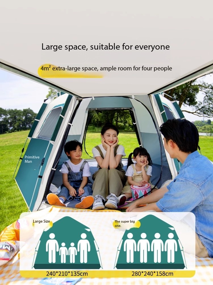 캠핑용품 땡처리 6-8 Person Camping Eq - Outdoor Camping Automatic Quick Opening Tent ulasan dan harga
