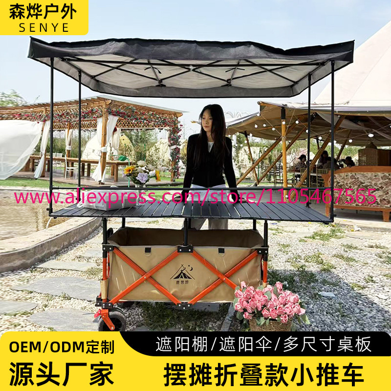 1PCS camper stall large foldab - Outdoor Camping Trolley ulasan dan harga