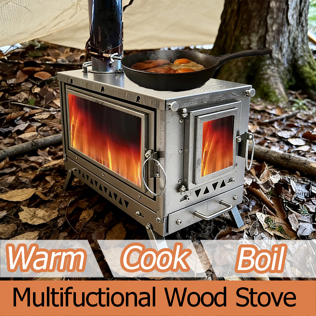 DANCHEL T3 Titanium Tent Stove - Outdoor Camping Wood Burning Stove ulasan dan harga