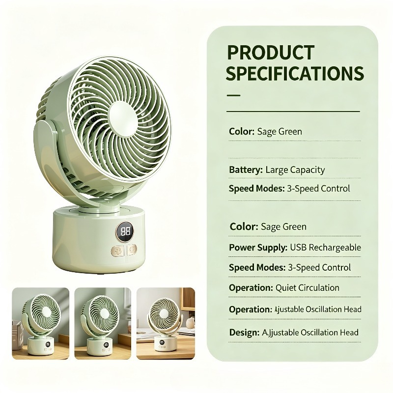 USB Rechargeable Compact Fan w - Outdoor Camping Fan ulasan dan harga