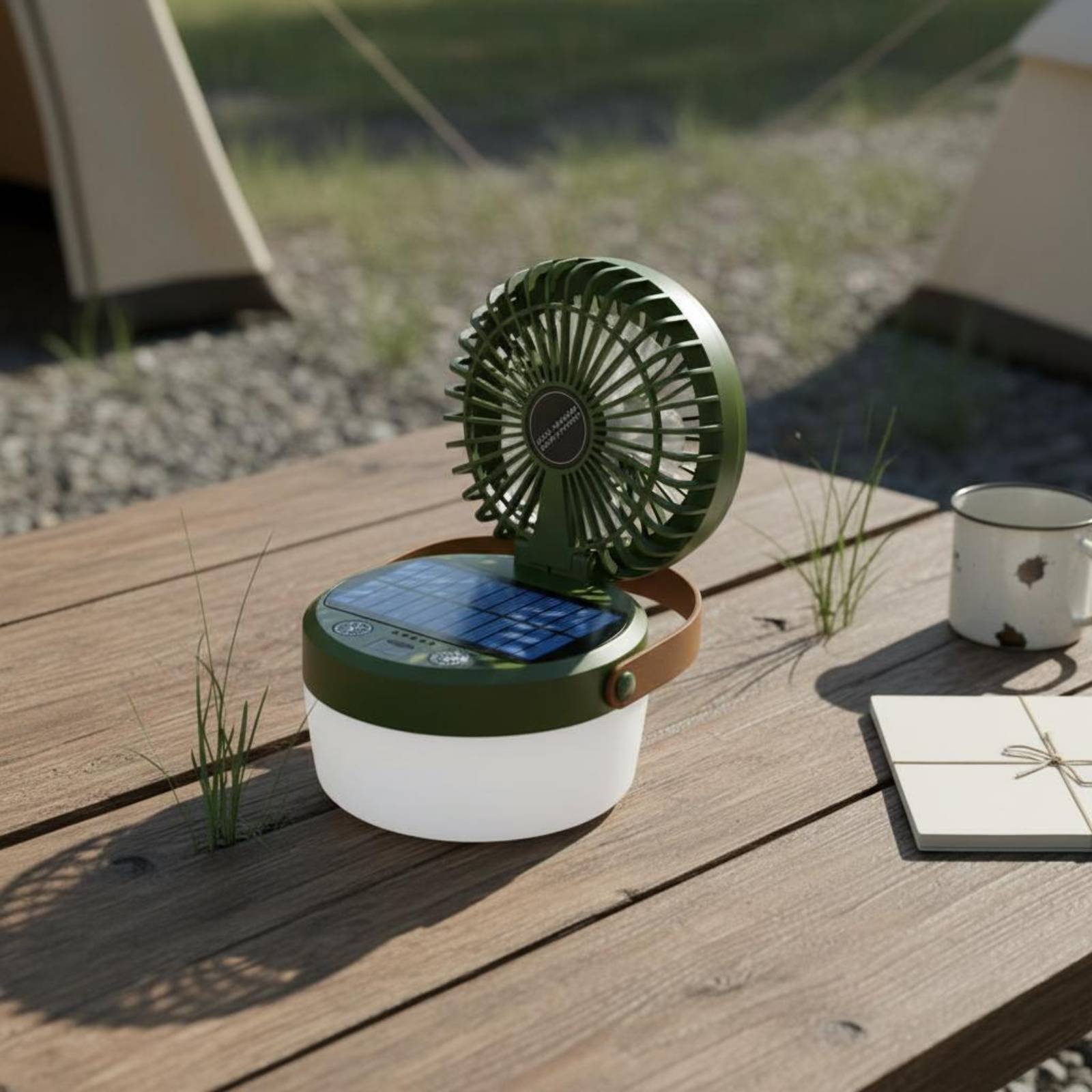 Solar Camping Fan Lantern Fold - Outdoor Camping Fan ulasan dan harga