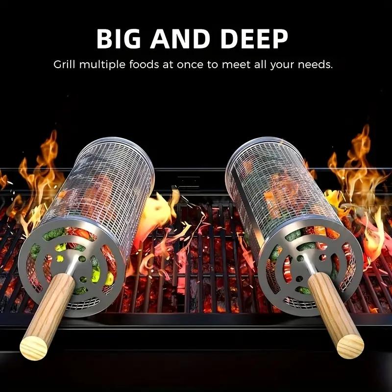 Stainless Steel BBQ Grill Bask - Outdoor Camping Grill ulasan dan harga