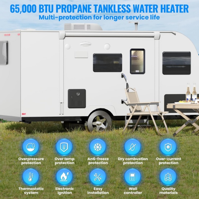 Portable 12V Gas Water Heater  - Outdoor Camping Heater ulasan dan harga