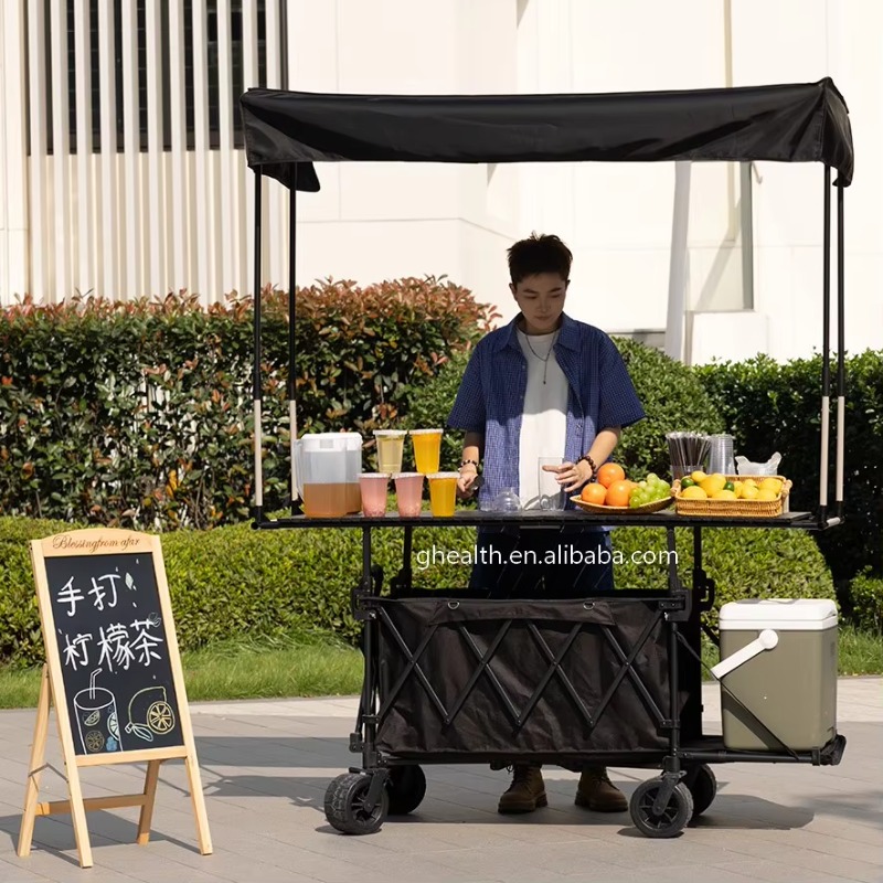 Stall Folding Steel Table Trol - Outdoor Camping Trolley ulasan dan harga