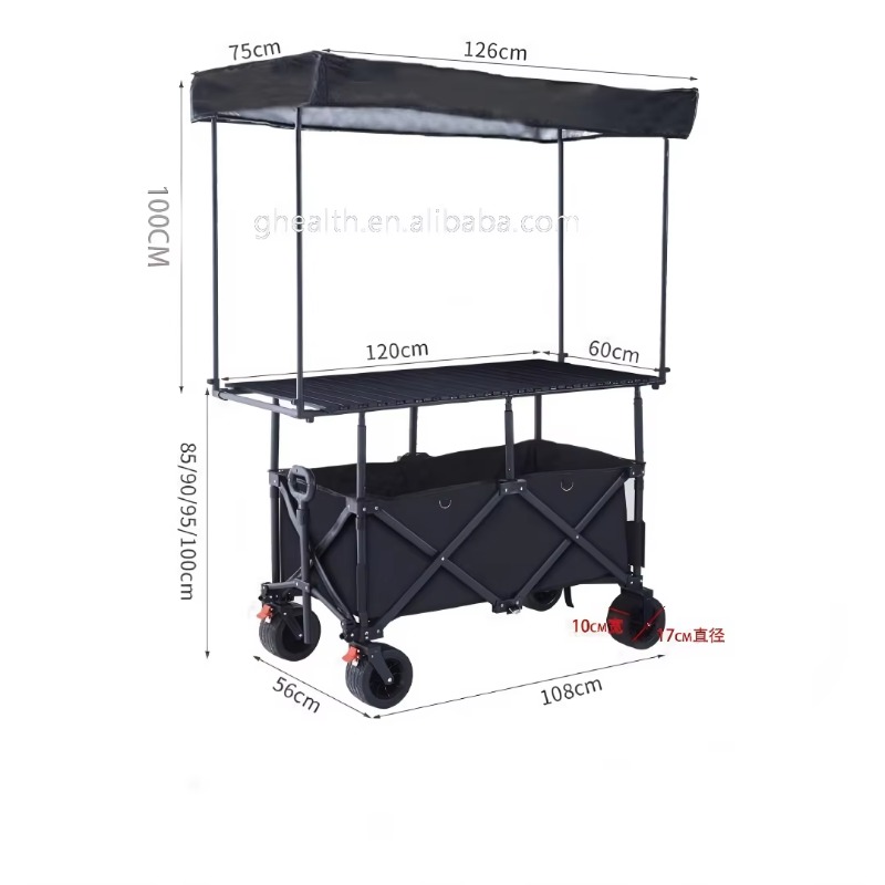 Stall Folding Steel Table Trol - Outdoor Camping Trolley ulasan dan harga