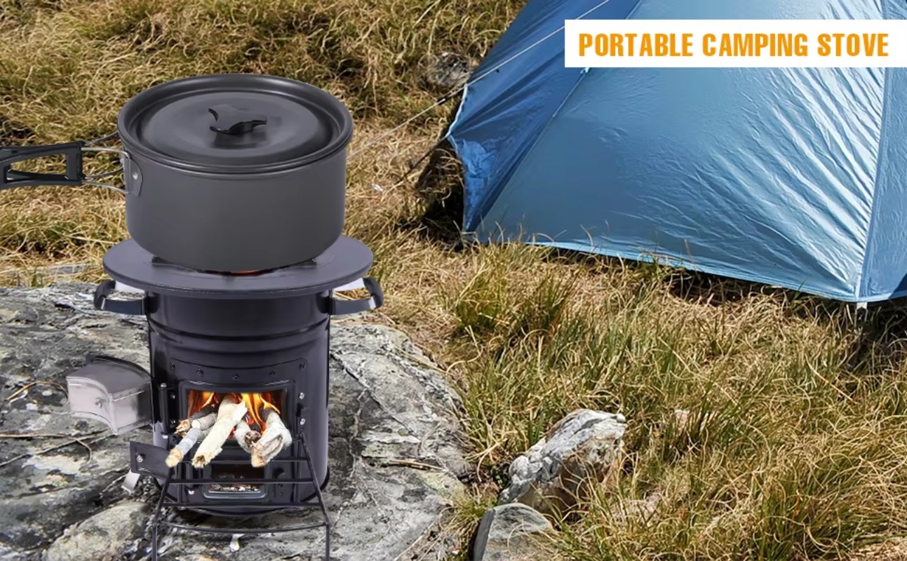 【Popular】Two Doors Firewood Bu - Outdoor Camping Stove ulasan dan harga