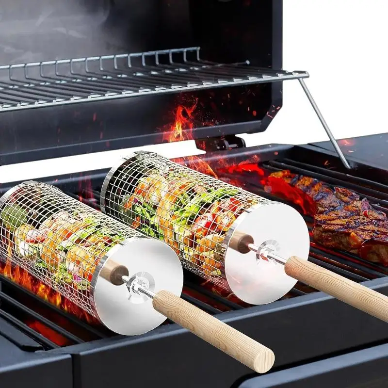 Stainless Steel BBQ Grill Bask - Outdoor Camping Grill ulasan dan harga