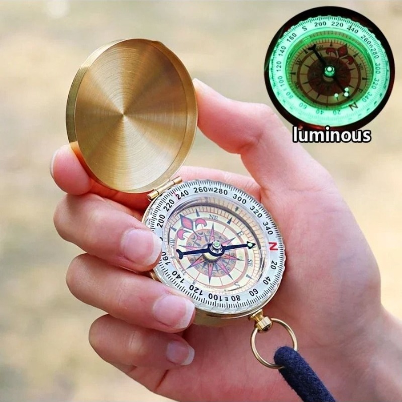 50mm Brass Pocket Compass Lumi - Outdoor Camping Direct ulasan dan harga