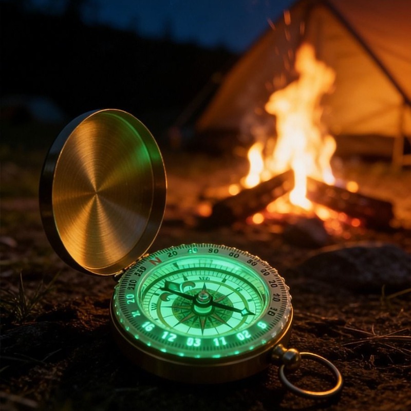 50mm Brass Pocket Compass Lumi - Outdoor Camping Direct ulasan dan harga