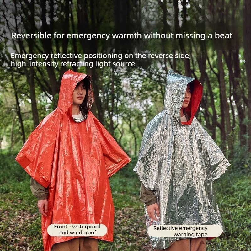 1-10PCS Emergency Rain Poncho  - Emergency Mylar Blanket ulasan dan harga