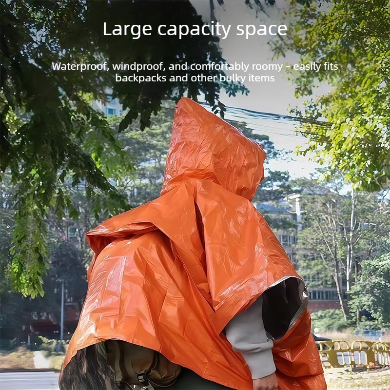 1-10PCS Emergency Rain Poncho  - Emergency Mylar Blanket ulasan dan harga