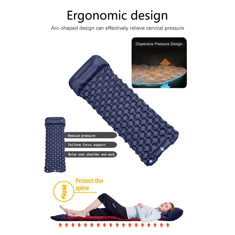 Outdoor Camping Inflatable Mat - Camp Pillow Compressible ulasan dan harga
