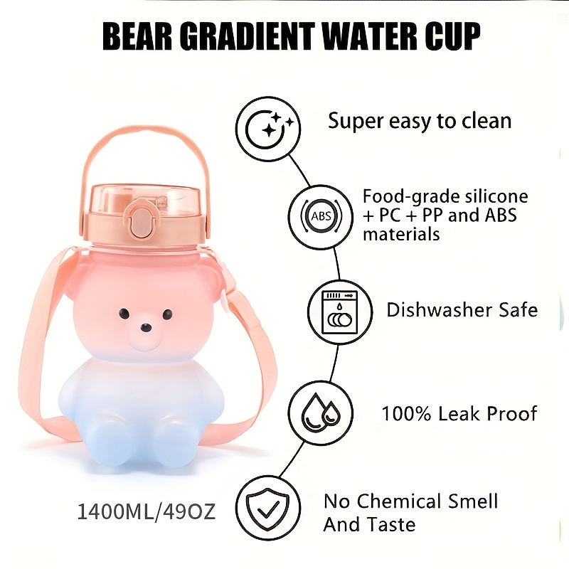 1pc Cute Bear Water Bottle BPA - Bear Canister ulasan dan harga