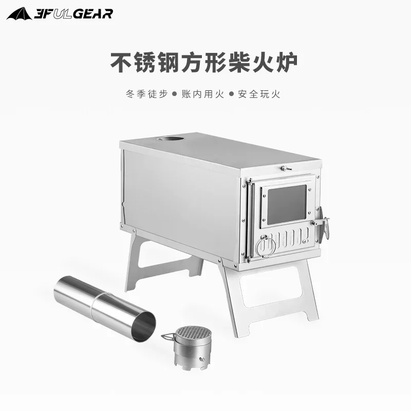 Camping Tent Stove with Chimne - Outdoor Camping Wood Burning Stove ulasan dan harga